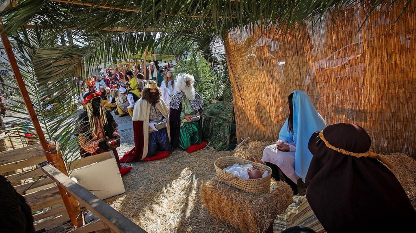 Belén Viviente en la Plaza del Mercado de Jerez, en 2022.