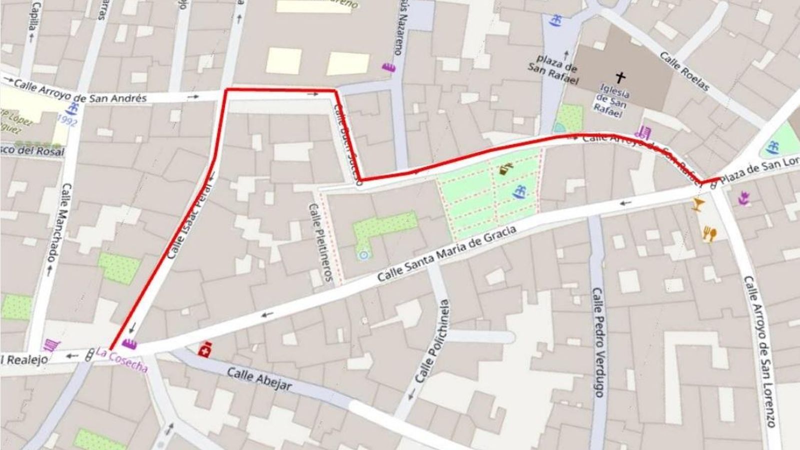 Desvío en la línea C2 durante la primera fase de obras.