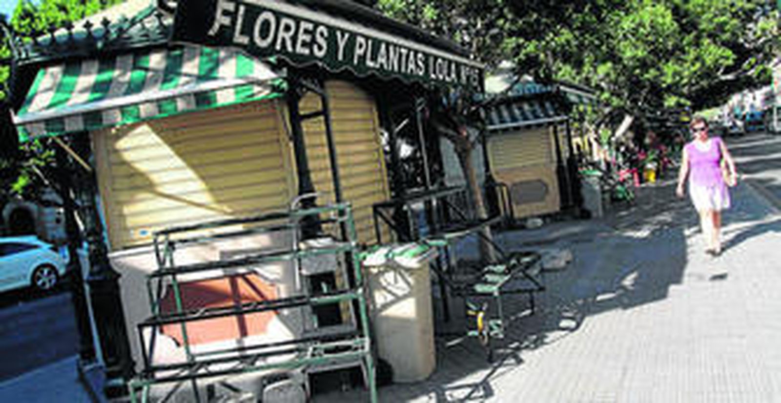 Algunos de los puestos cerrados de la Alameda.