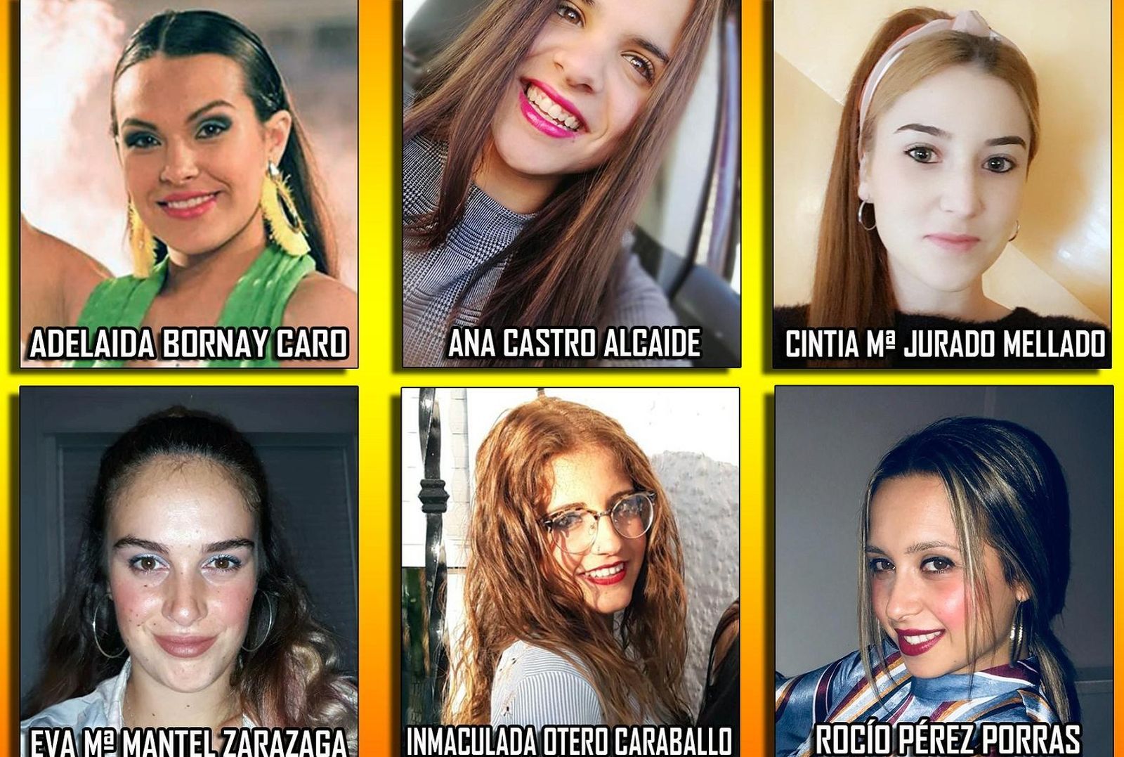 Las jóvenes elegidas como damas del próximo Carnaval de Chipiona.