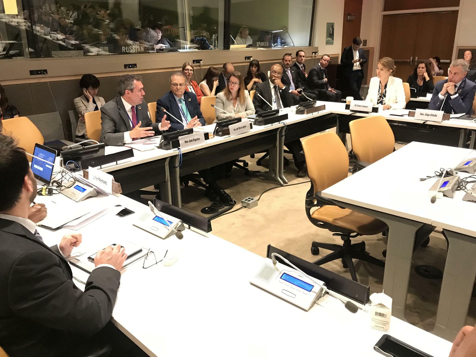 En la imagen, Juan Espadas pide en la ONU fondos para que los municipios acaben con las desigualdades.