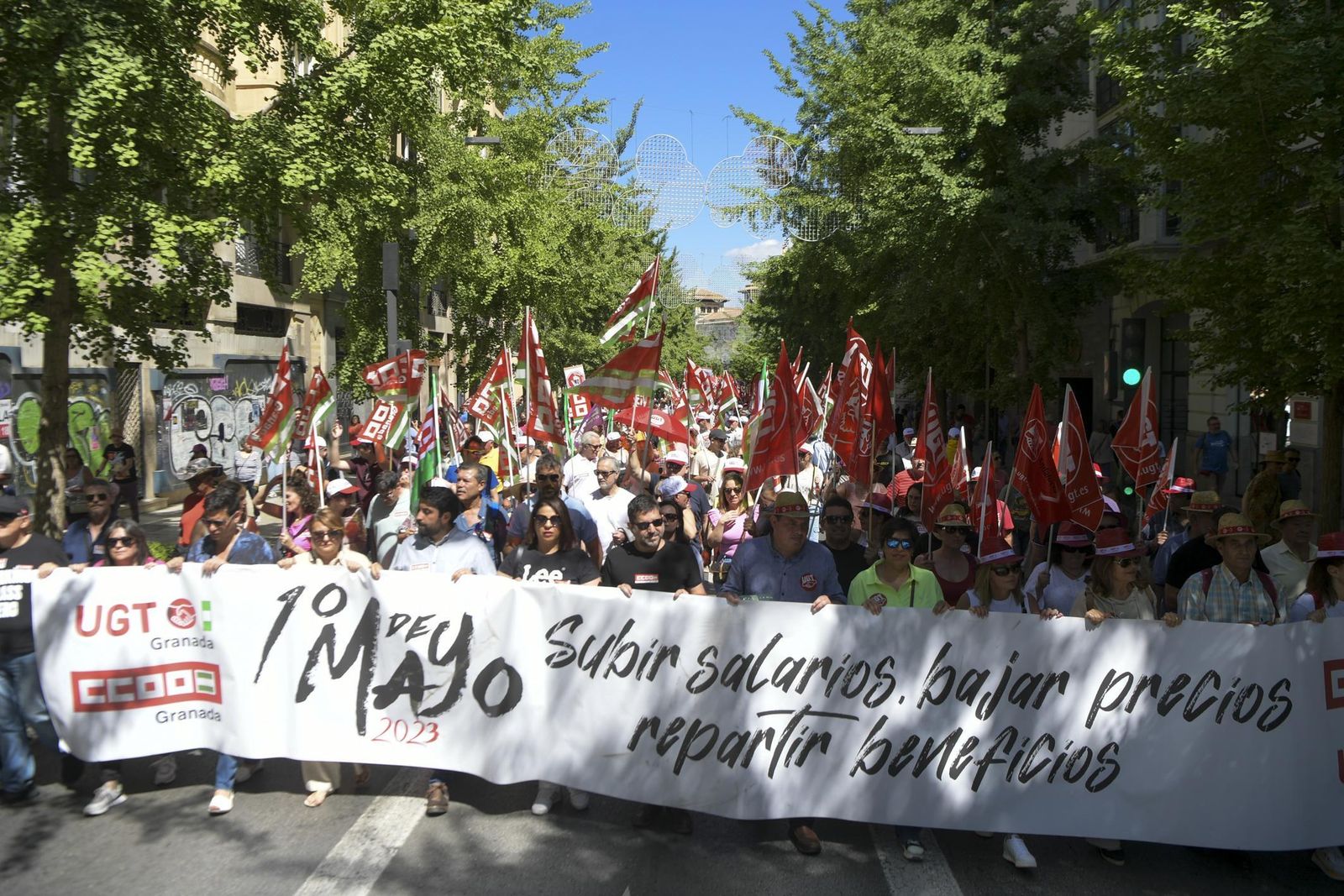 Cabecera de la manifestación el pasado año.