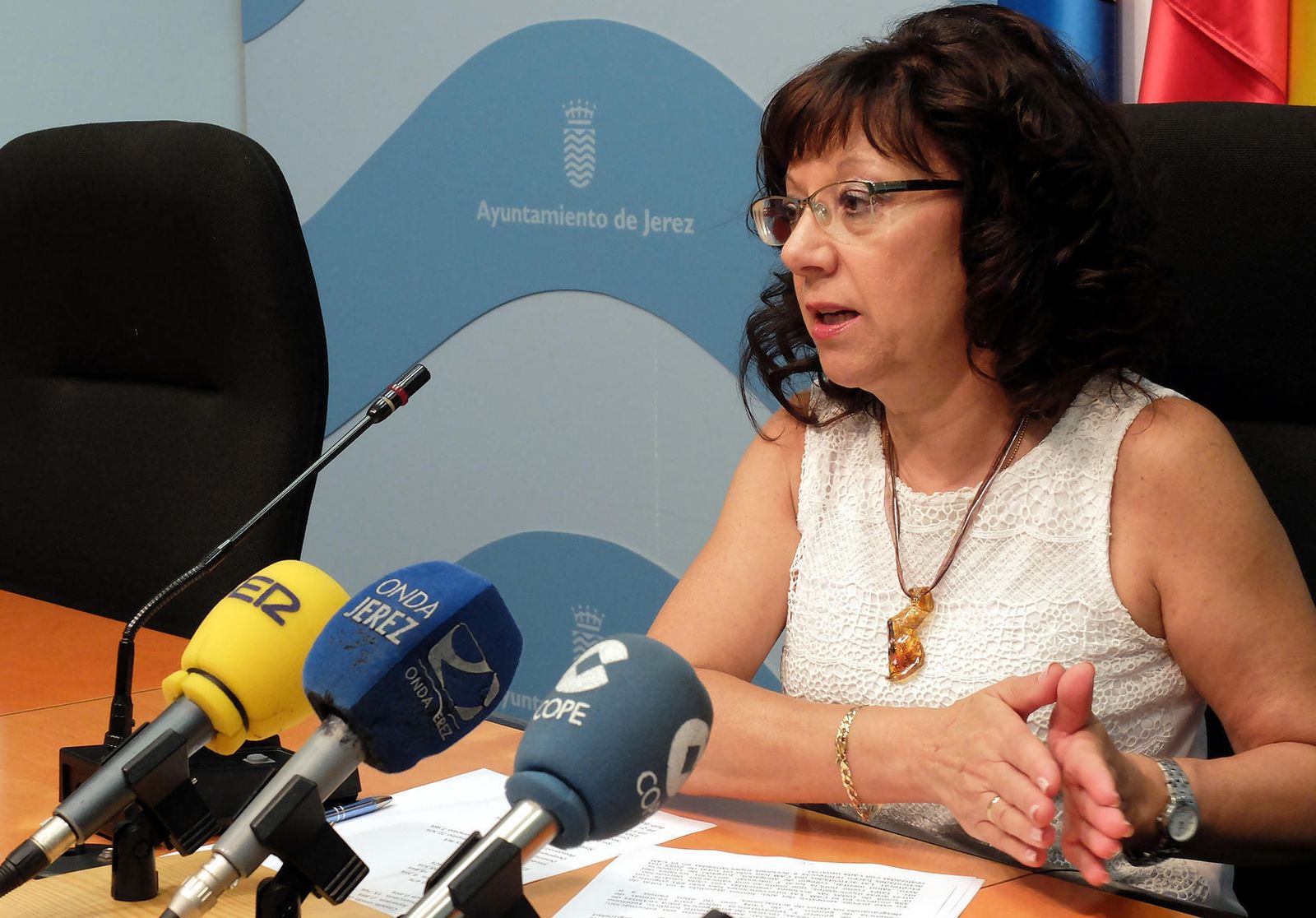 La delegada de Igualdad y Acción Social, Carmen Collado, durante la rueda de prensa en la que dio a conocer la labor de la Casa de las Mujeres.