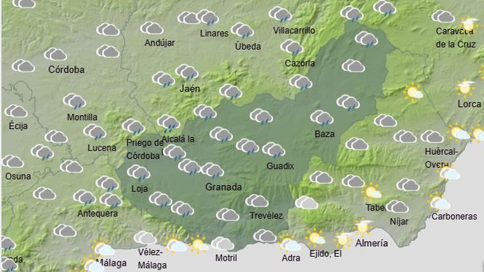 El Tiempo en Granada el 10 de febrero de 2026