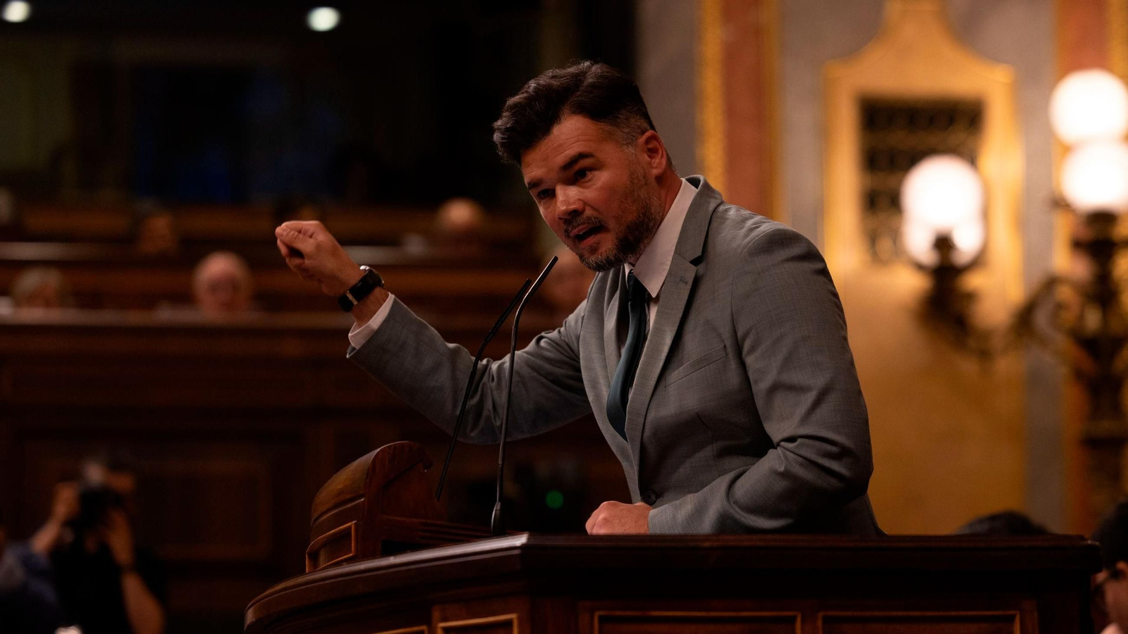 Gabriel Rufián, portavoz de ERC, el miércoles en el Congreso de los Diputados.