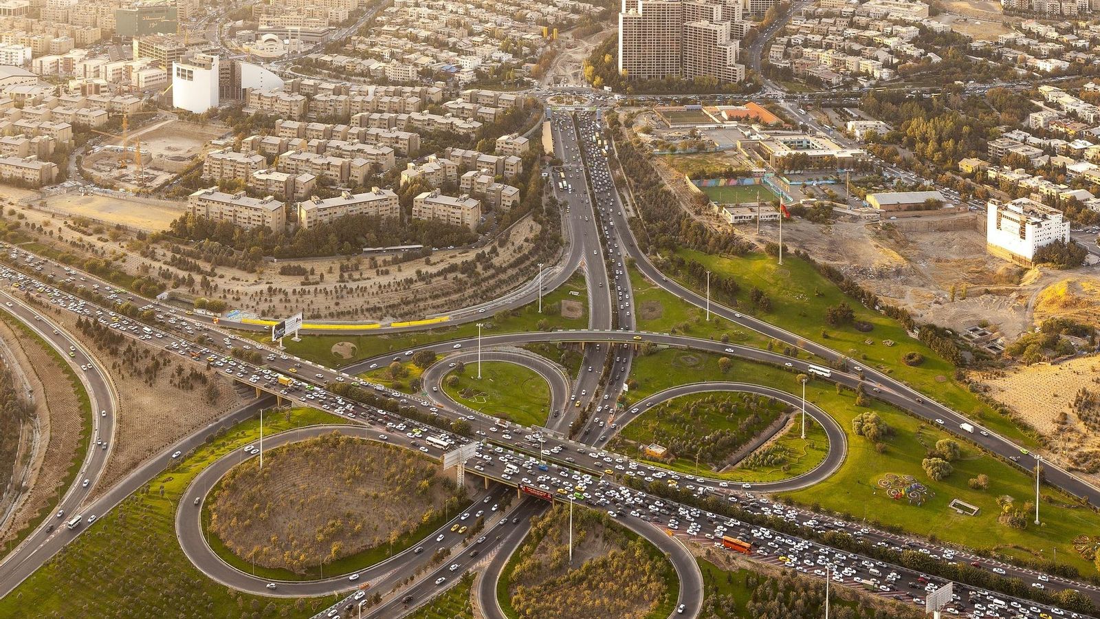 Vista aérea de Teherán, capital de Irán