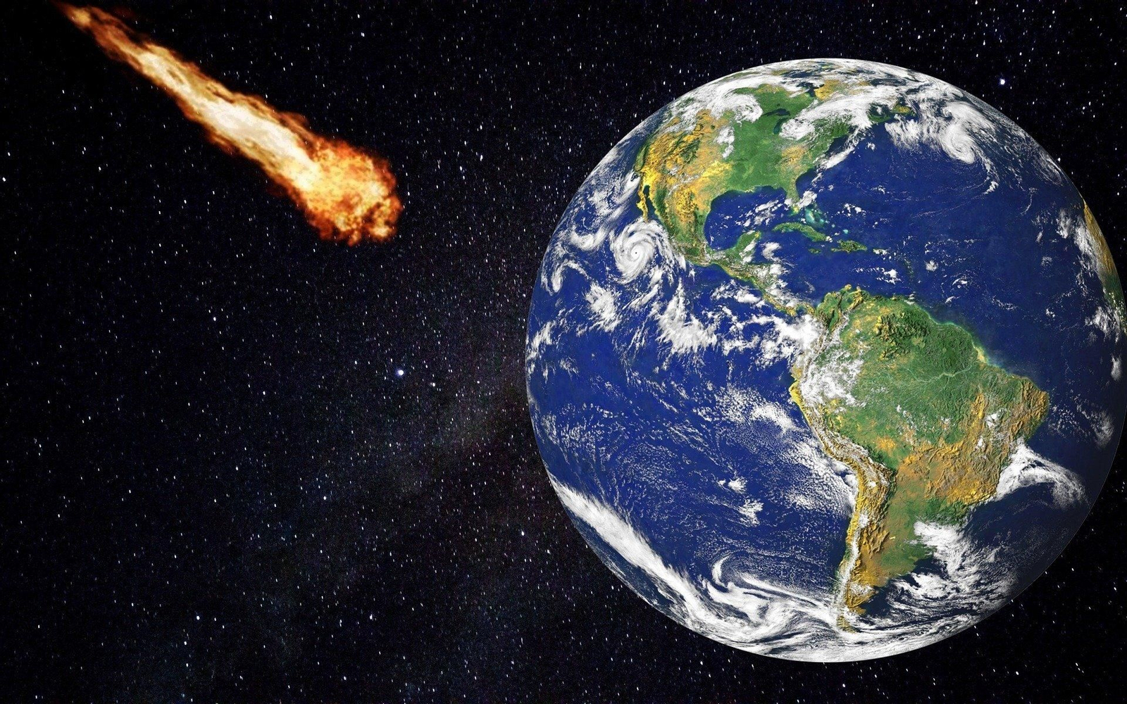 Asteroide acercándose a la Tierra