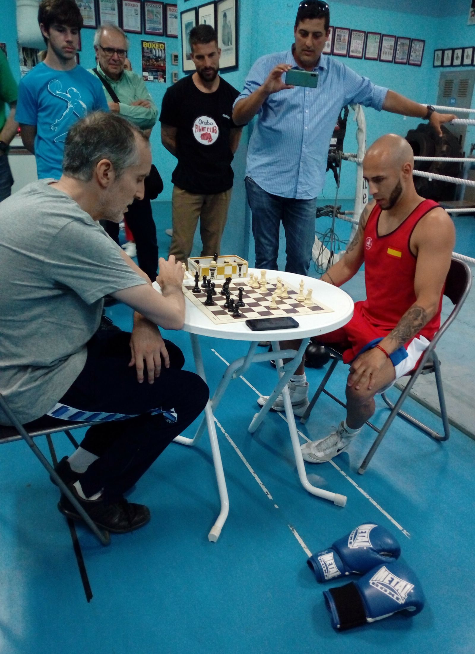 Un momento de una de las partidas de ajedrez.