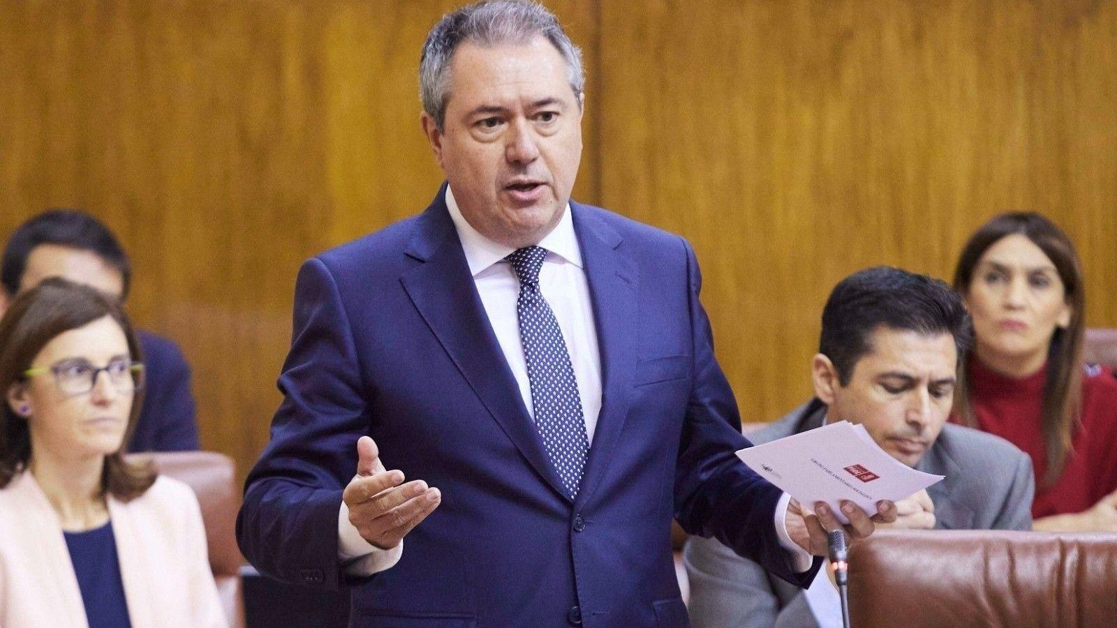 El secretario general del PSOE Andaluz, Juan Espadas, en el Parlamento. El secretario general del PSOE Andaluz, Juan Espadas, en el Parlamento.