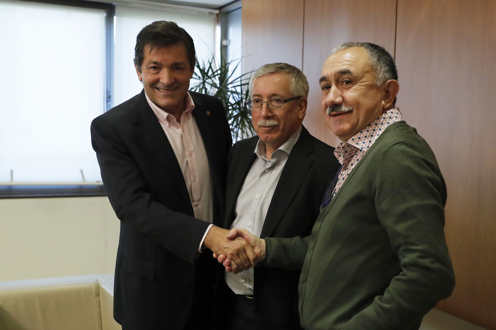 Javier Fernández, Ignacio Fernéndez Toxo y Pepe Álvarez.