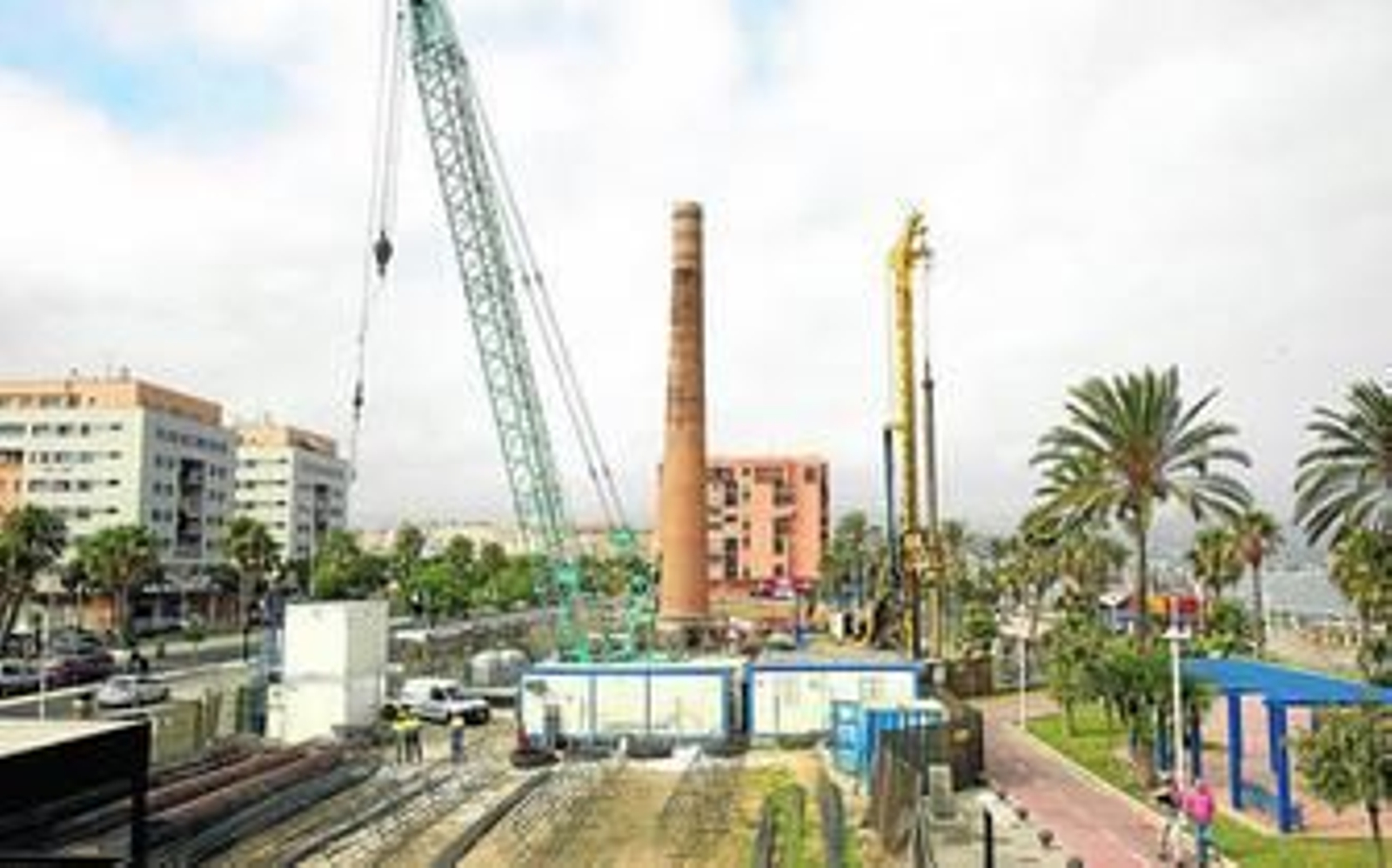 Vista de la obra que ya se ha iniciado en la calle Pacífico para un edificio de la Sareb de 54 viviendas.