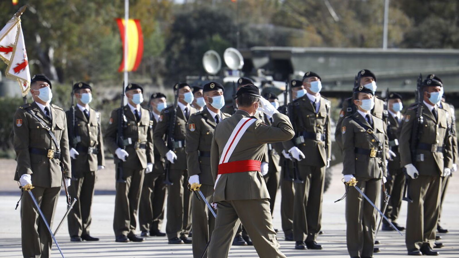 La Brigada del Muriano, durante la parada militar por la Inmaculada.