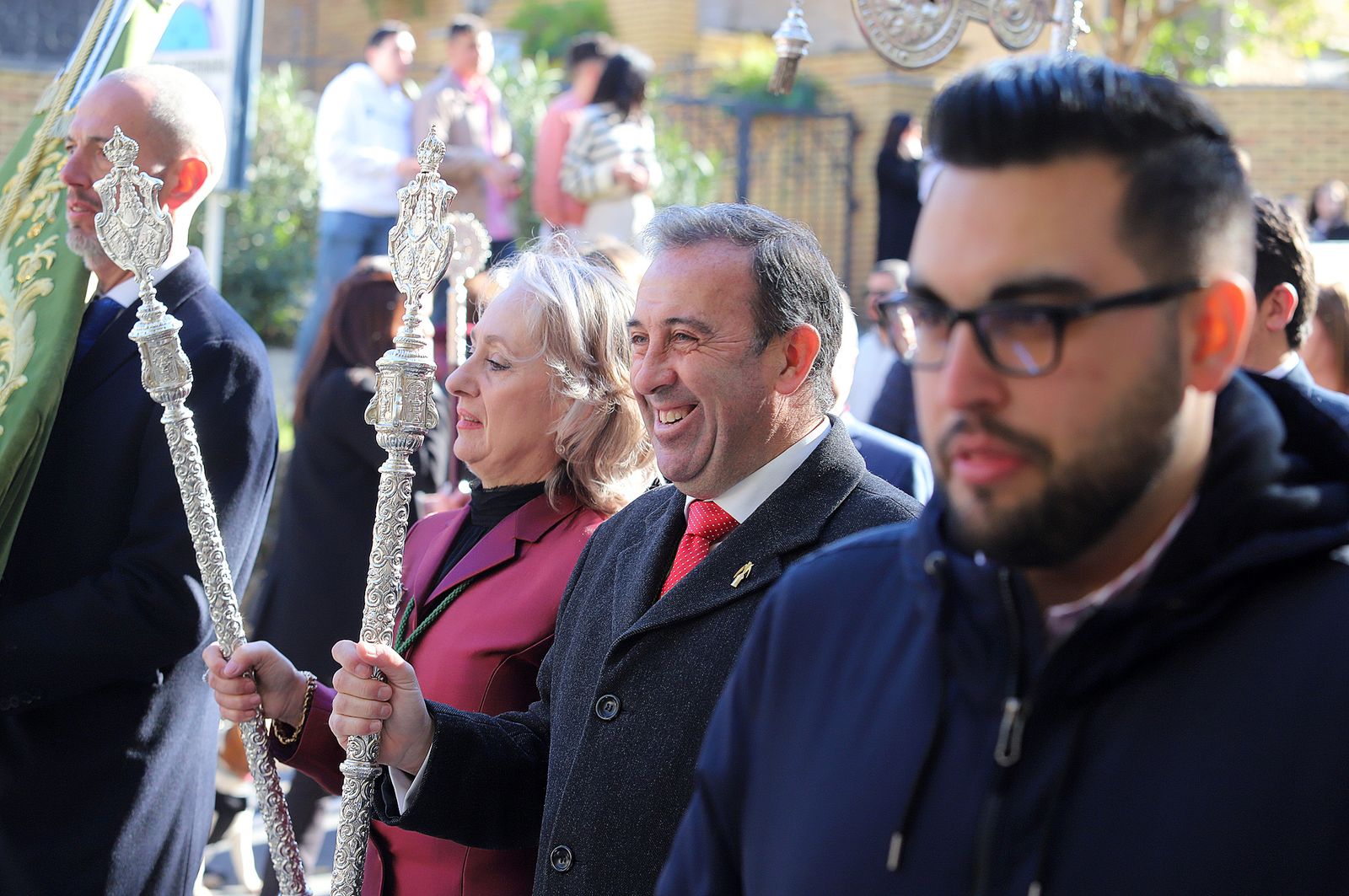 Imágenes del ambiente en la procesión de San Sebastián
