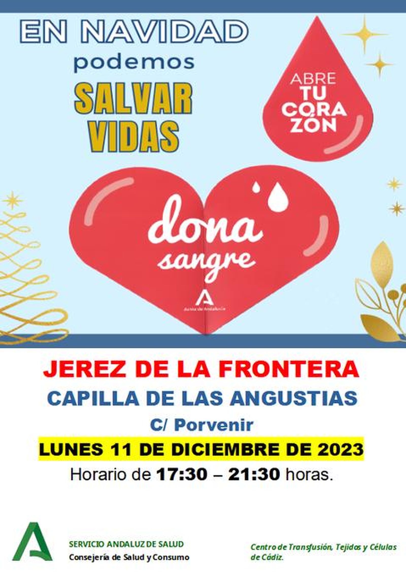 Donación de sangre en la capilla de las Angustias de Jerez