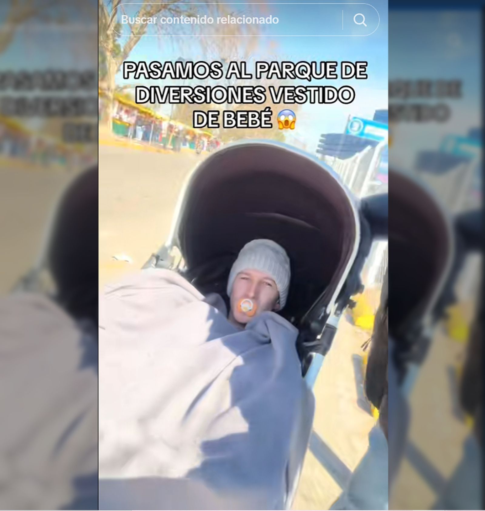Imagen del vídeo en el que se cuelan en el parque de atracciones.