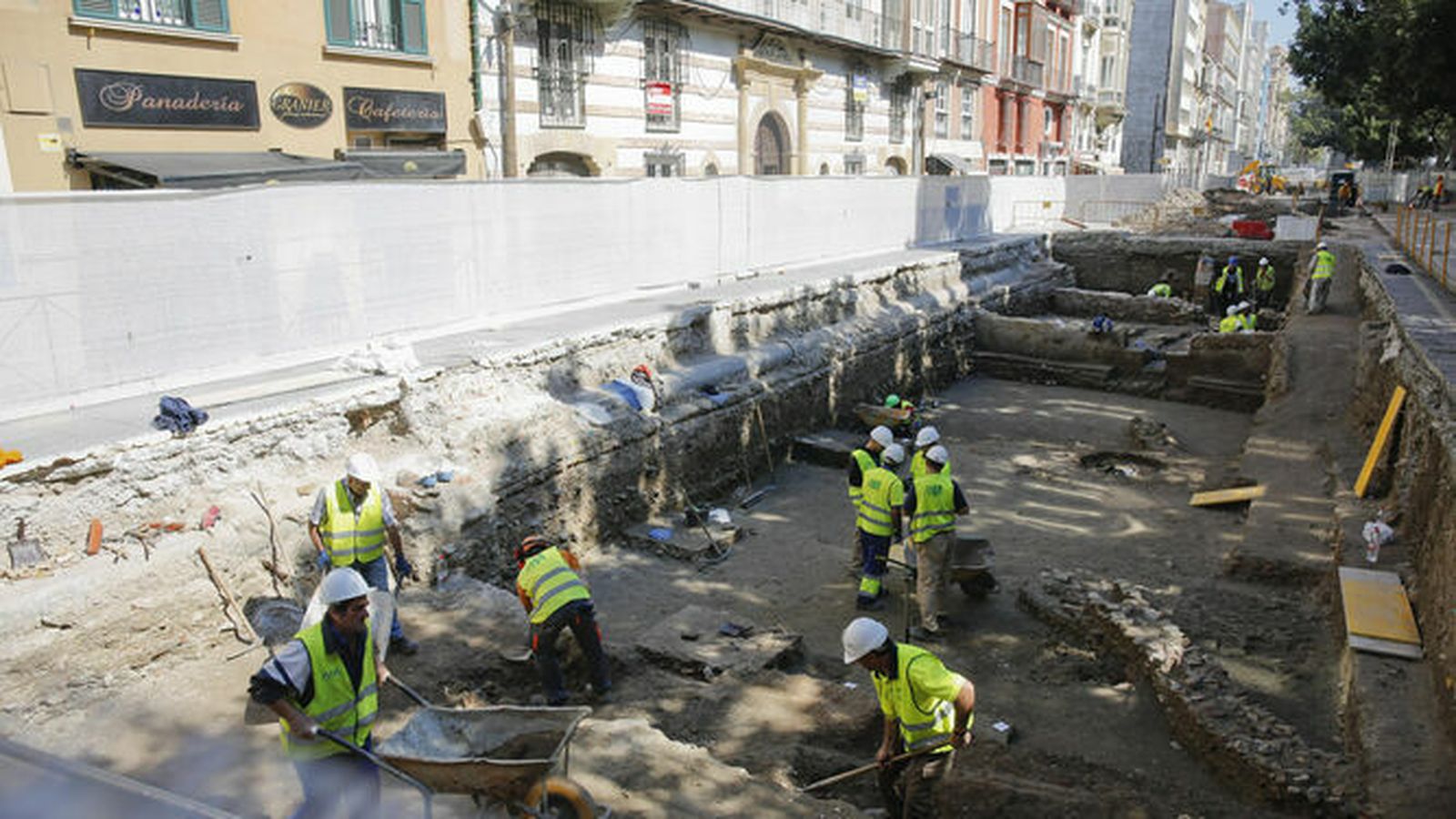 Trabajos arqueológicos realizados en el tajo de la Alameda.