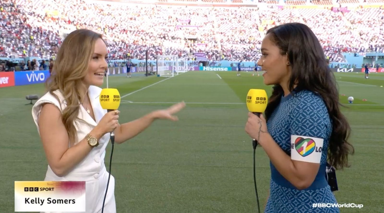 Alex Scott, ex futbolista y reportera de la BBC, en la previa del duelo entre Inglaterra e Irán.