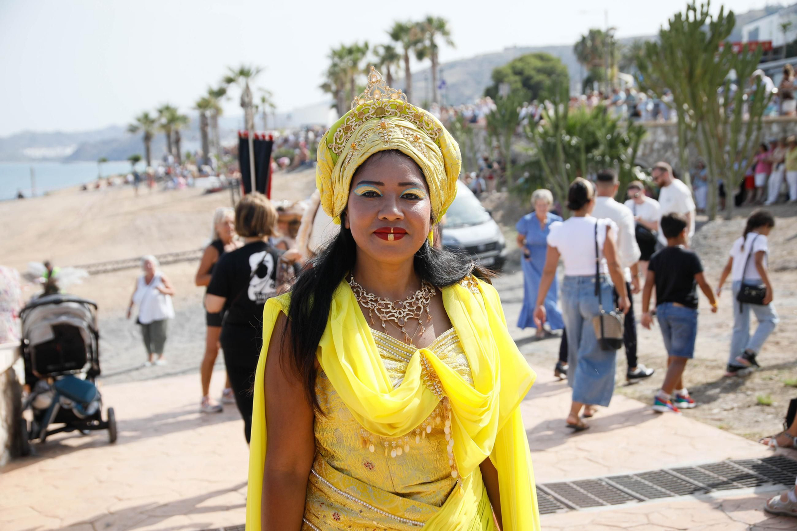 La carrera de cintas y la exhibición de caballos de los Moros y Cristianos de Mojácar, en imágenes