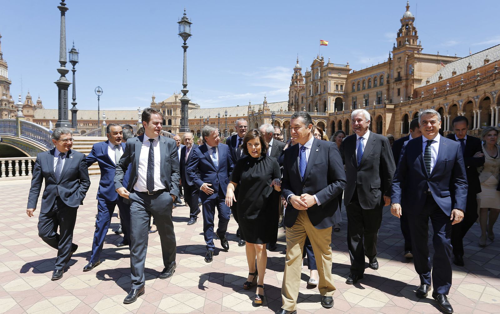 La cumbre de delegados del Gobierno en la Plaza de España, en imágenes