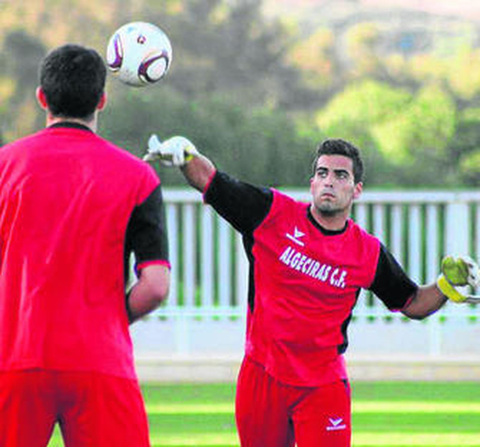 Albano, en un entrenamiento en La Menacha.