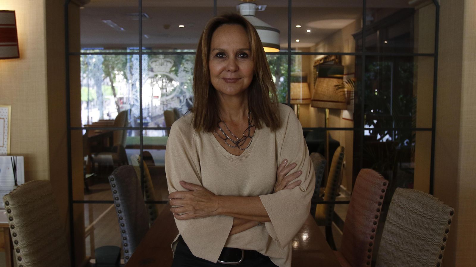 La autora manchega, momentos antes de la entrevista.