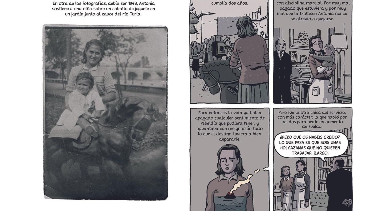 Paco Roca usa recursos como fotografías, además del manejo de la paleta de color.