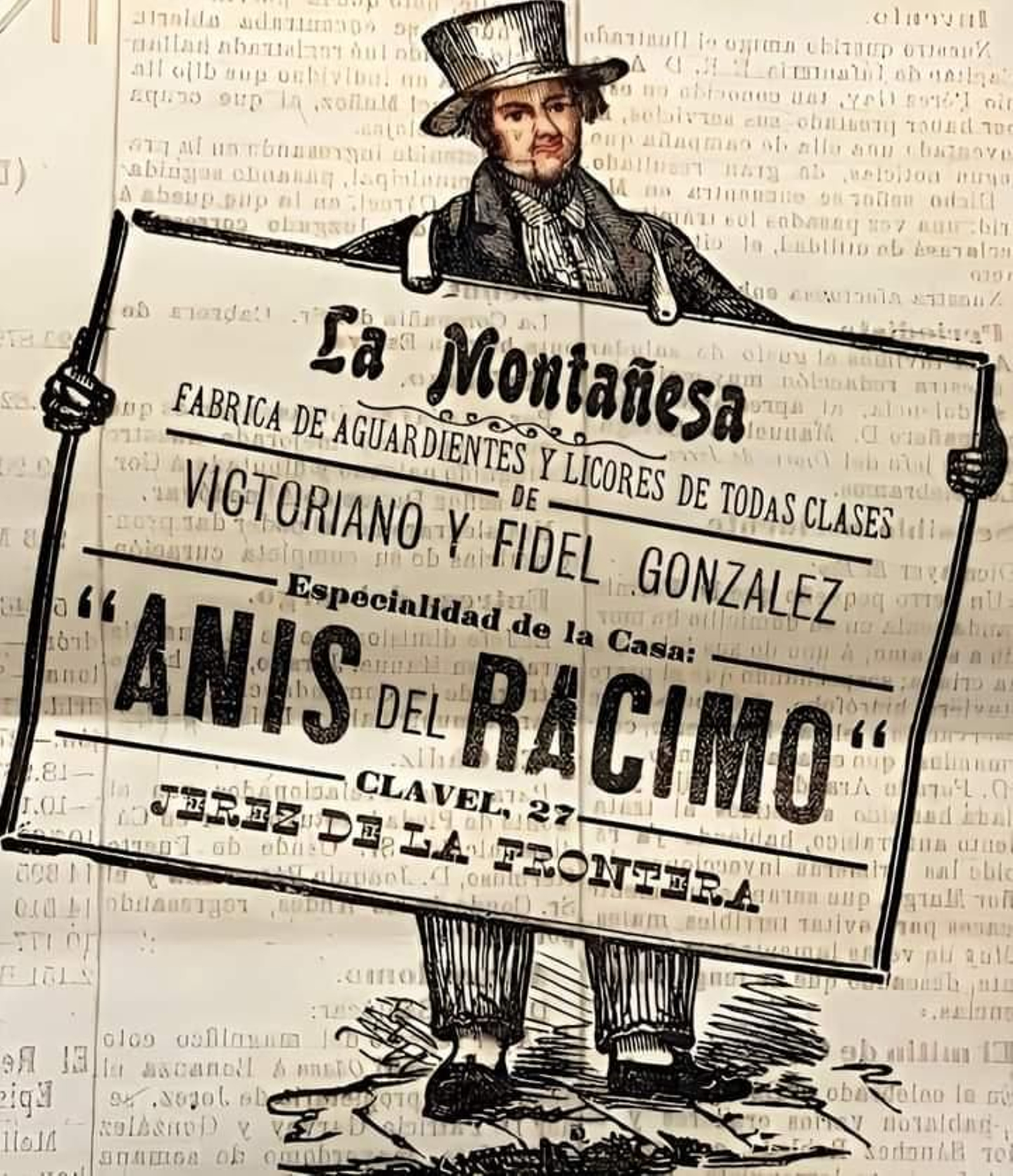 Anuncio del anís El Racimo.