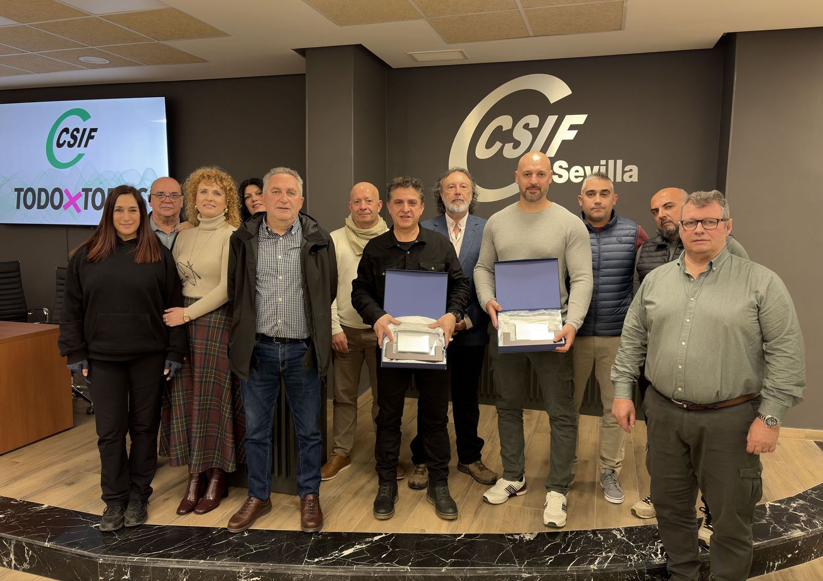 Acto de reconocimiento celebrado este jueves en la sede de CSIF Sevilla.