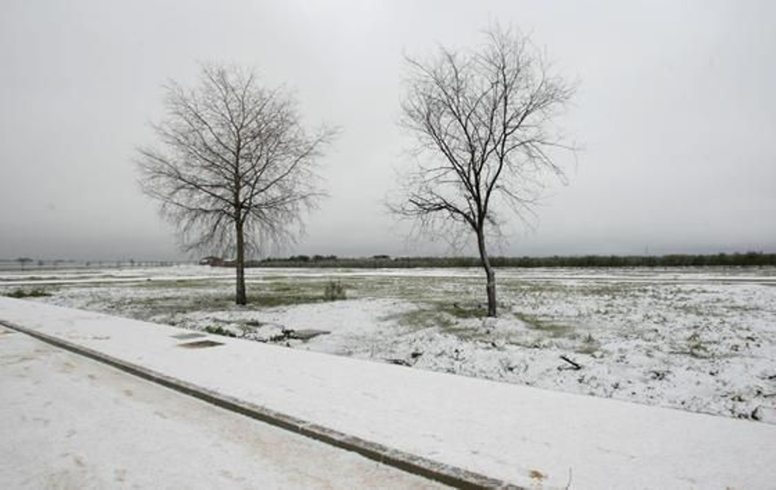 Una postal de Gerena (Sevilla), tras la nevada. 

Foto: Joly Digital