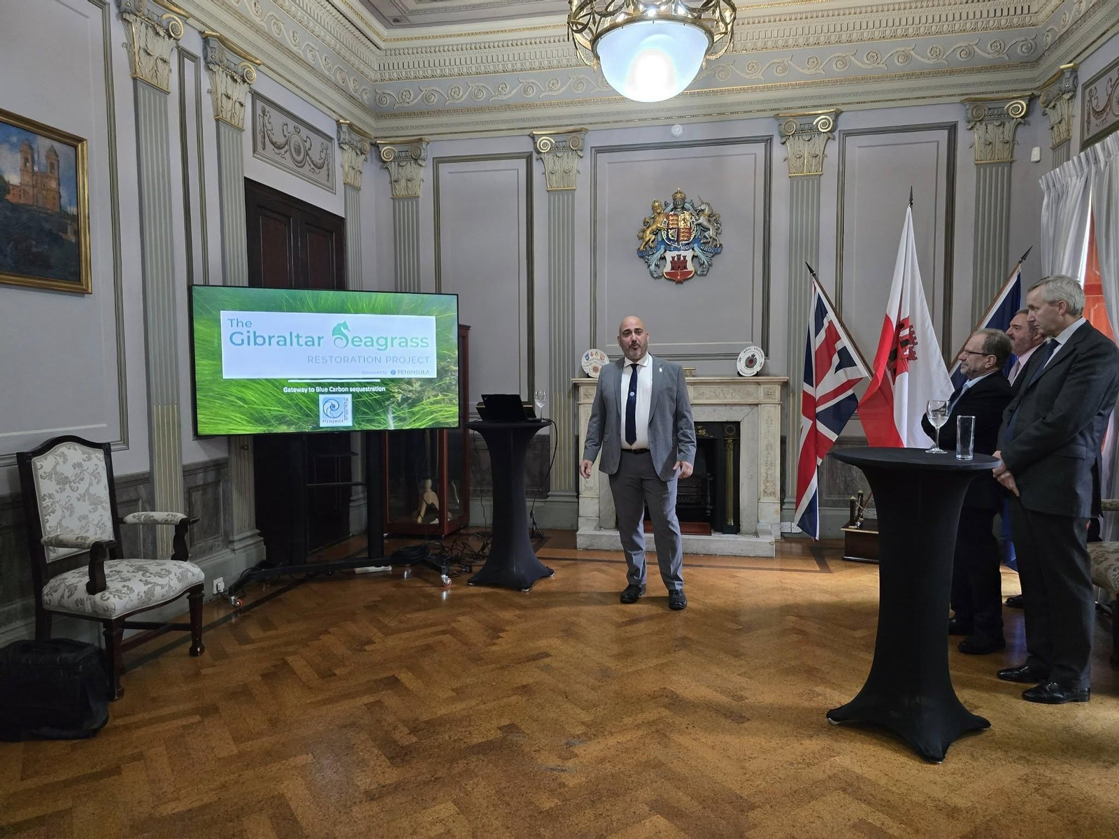 La presentación del proyecto para recuperar las praderas marinas en Gibraltar.