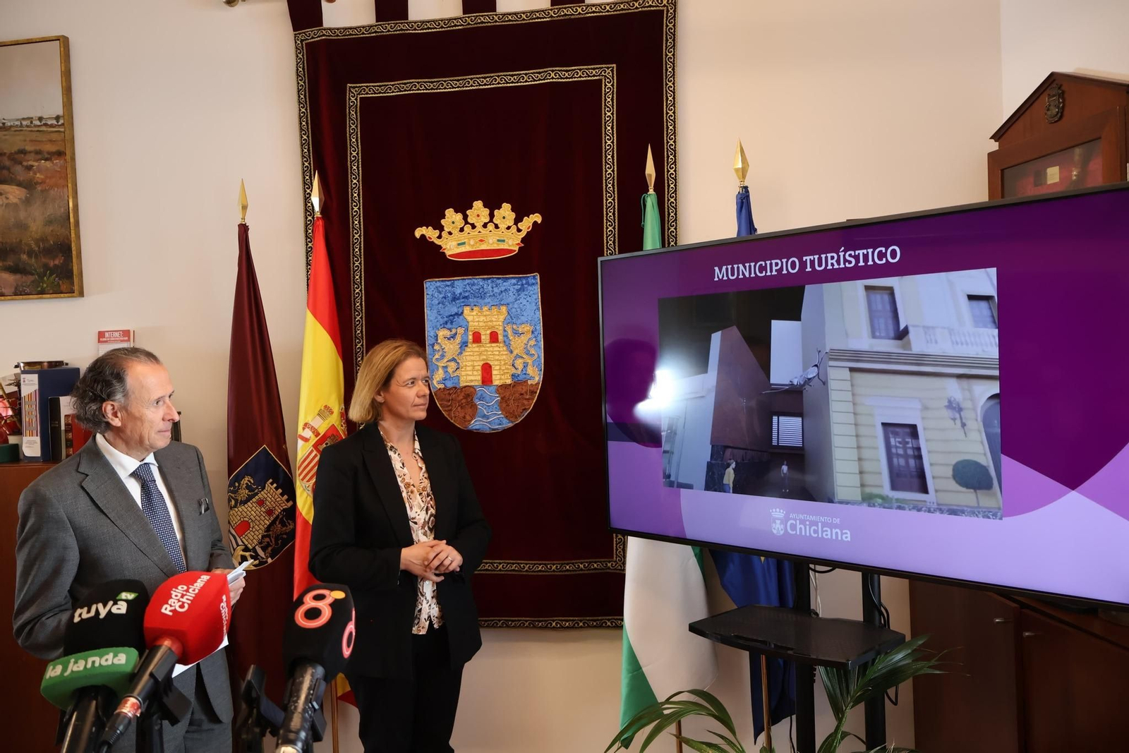 Una imagen de la rueda de prensa, celebrada en Alcaldía.