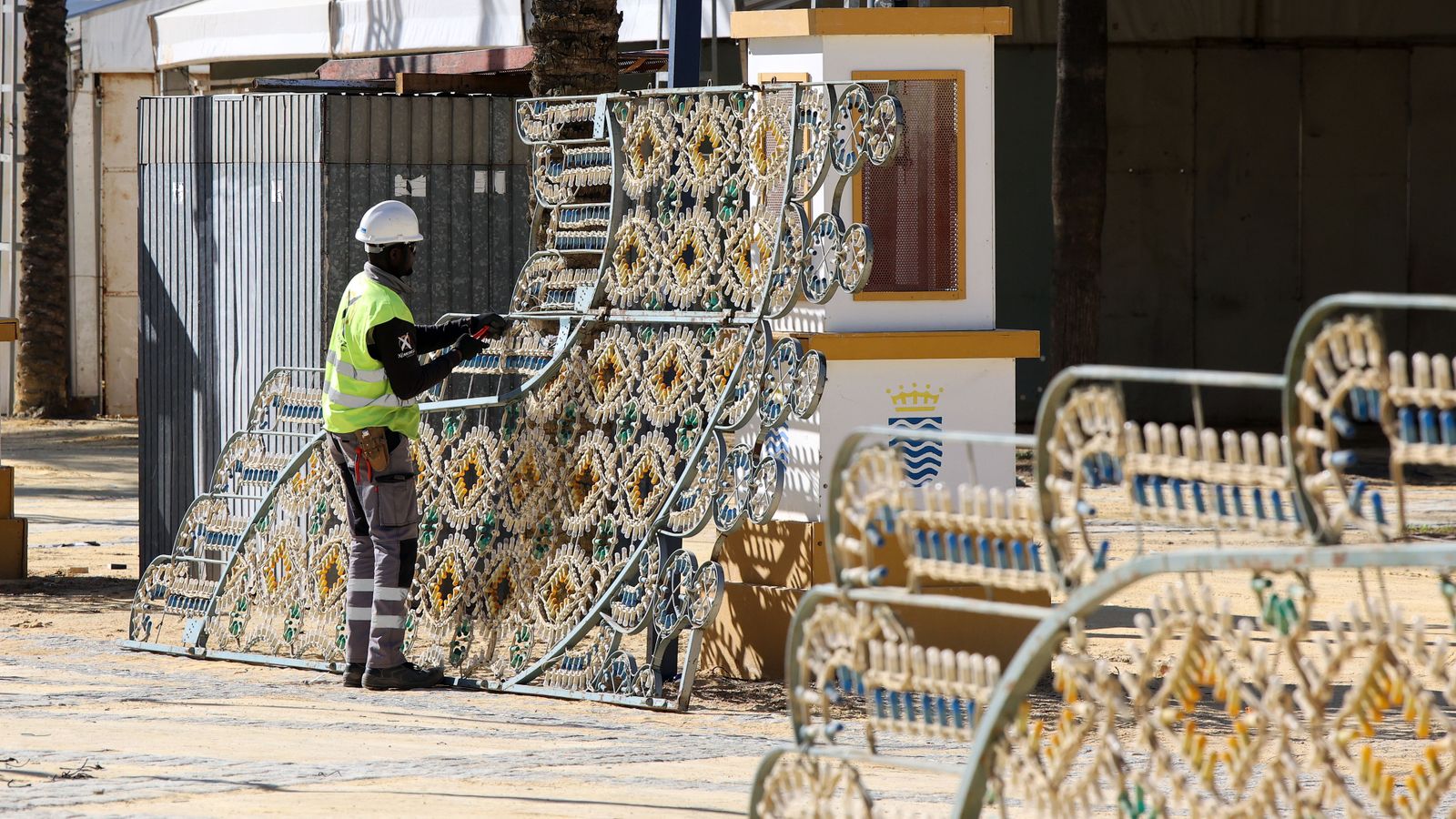 Preparativos en el Real de la Feria de Jerez