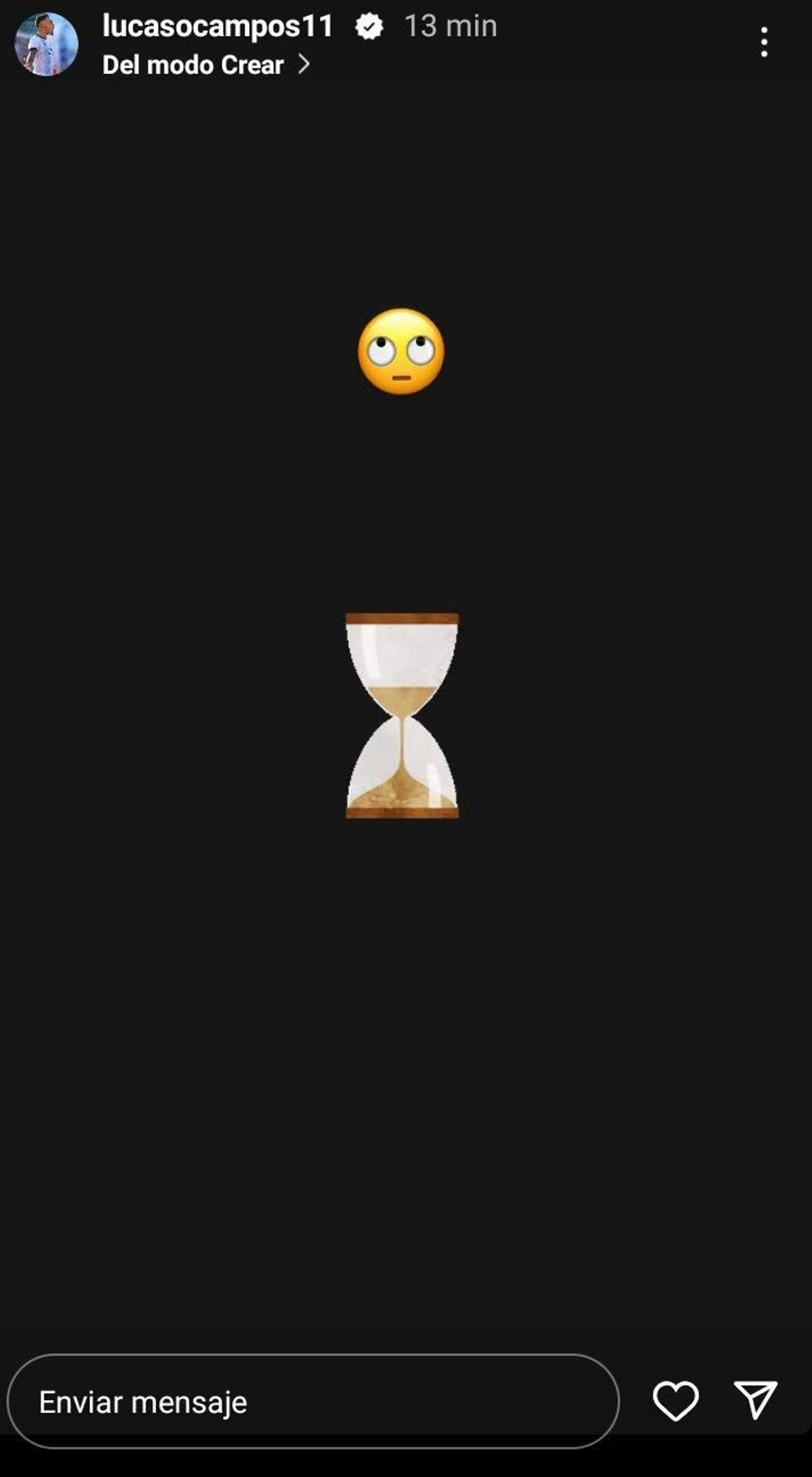 La publicación de Lucas Ocampos.