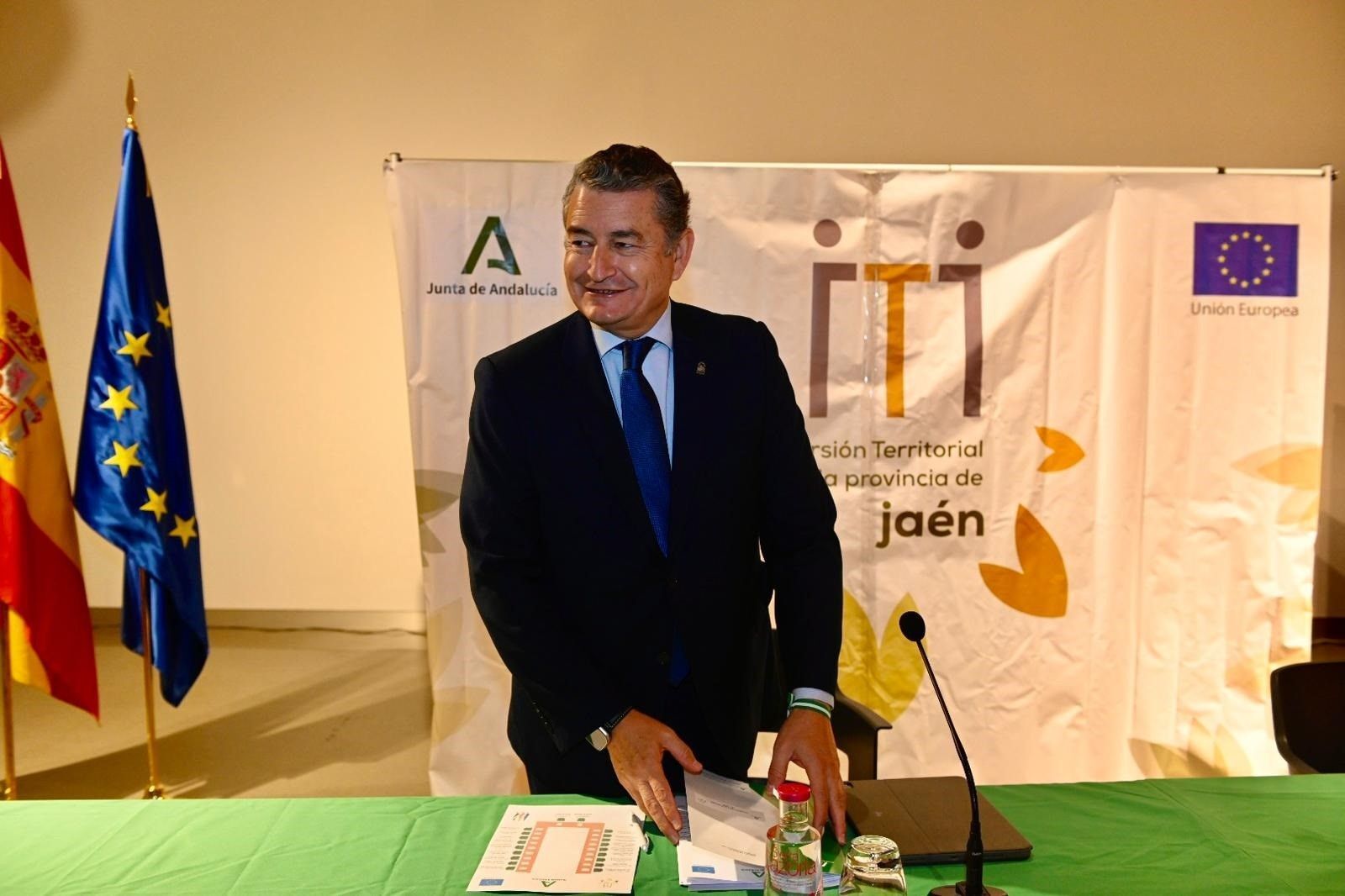 El consejero de la Presidencia, Antonio Sanz, este lunes en Jaén.