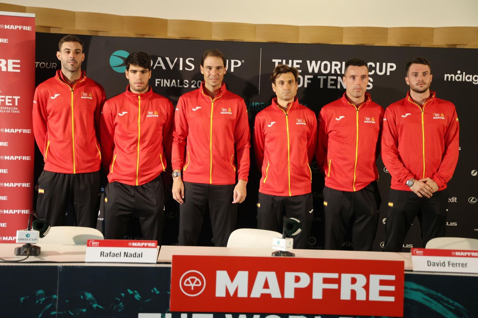 El equipo español en la rueda de prensa de la Copa Davis, en imágenes