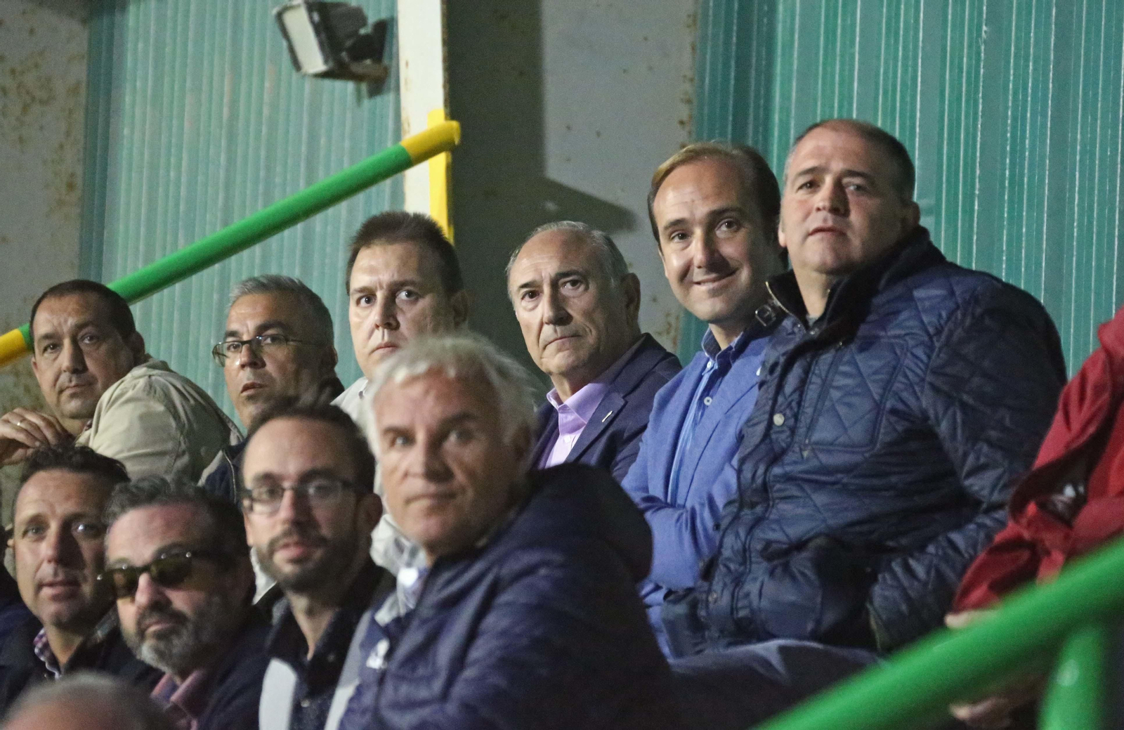 Álvarez y Moya, en el palco en el último derbi entre Unión y Algeciras.