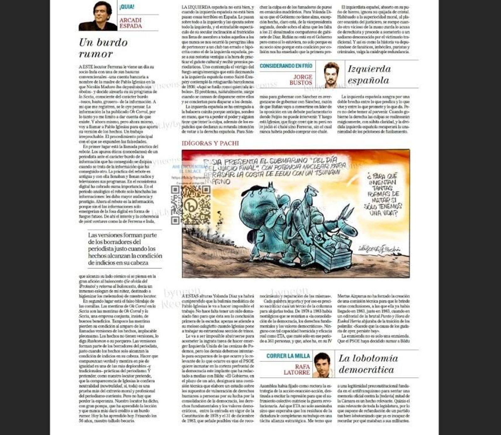 El artículo que ha provocado el despido de Arcadi Espada de Onda Cero