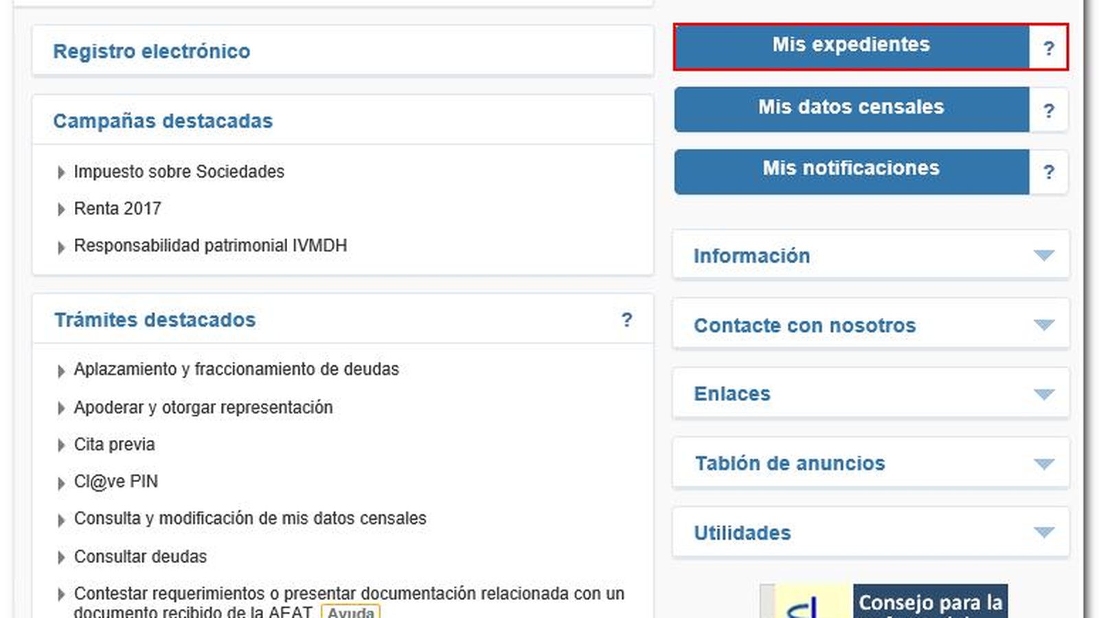 Procedimiento para acceder a expedientes de Hacienda
