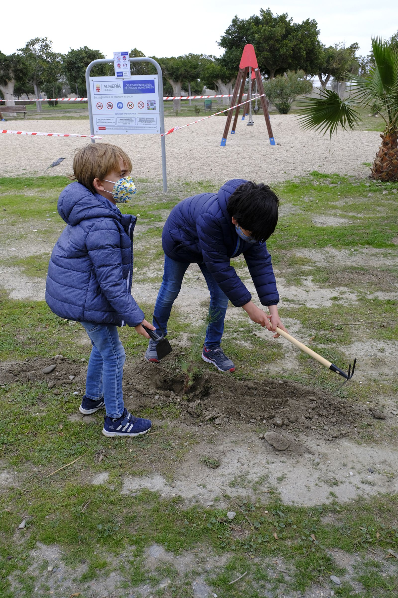 Plantación de árboles en el Parque del Andarax. Día de Andalucía.