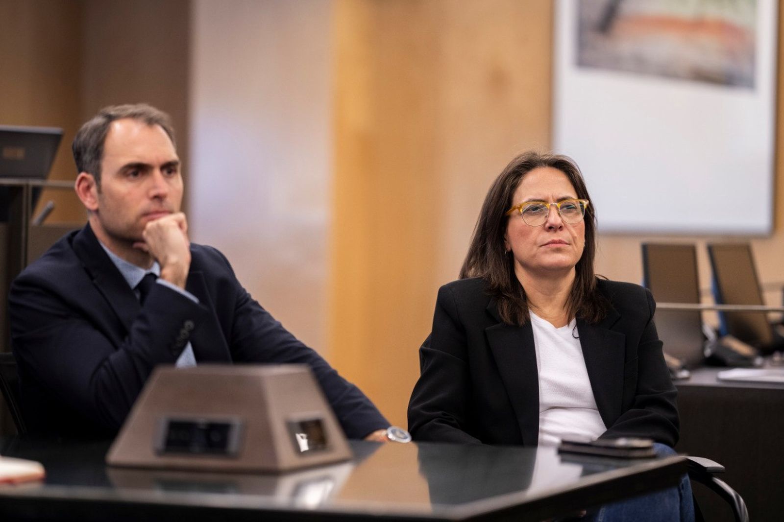 Las fotos de los trabajadores de Acerinox con la ministra de Trabajo, Yolanda Díaz