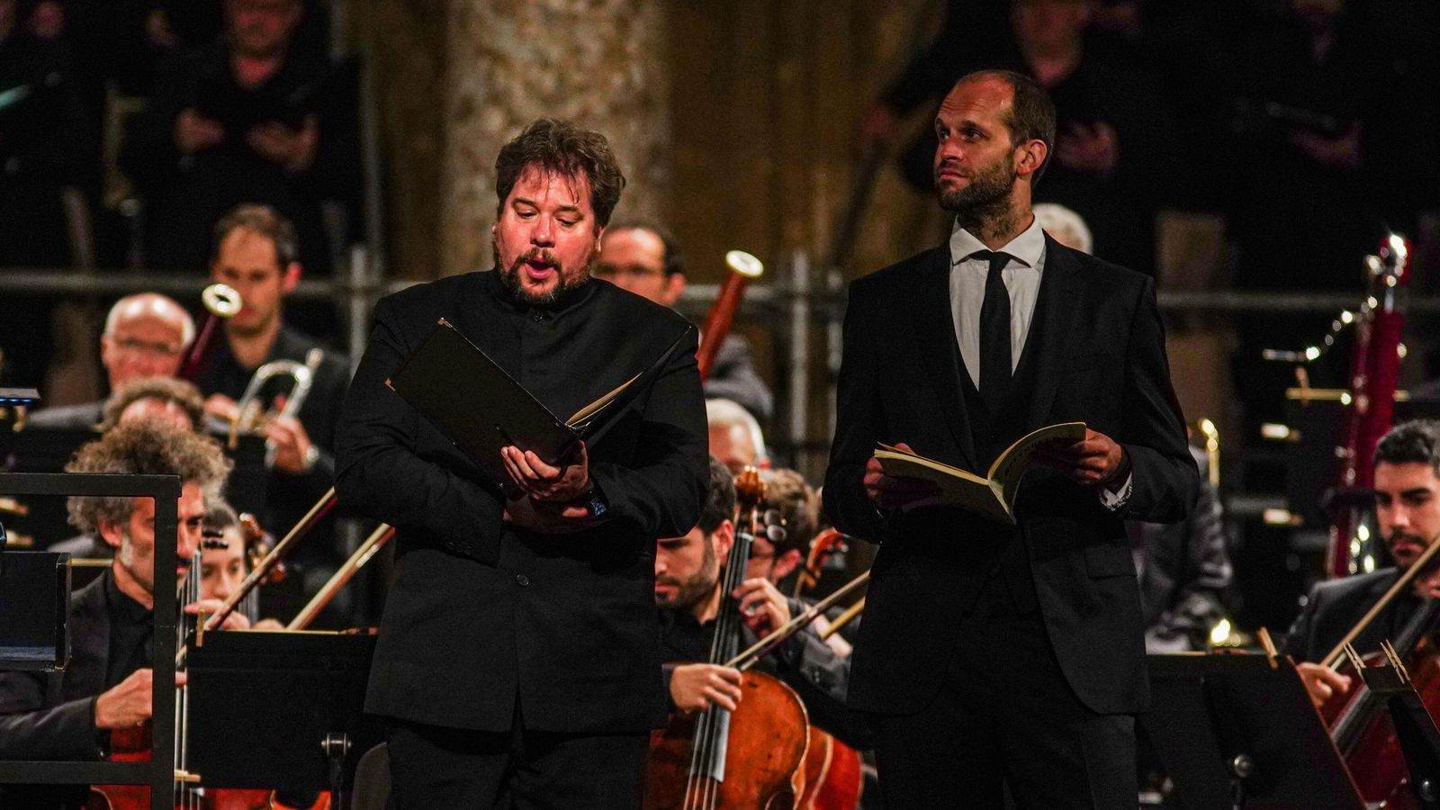 Maximilian Schmitt (tenor) y Ashley Riches (bajo) Maximilian Schmitt (tenor) y Ashley Riches (bajo)