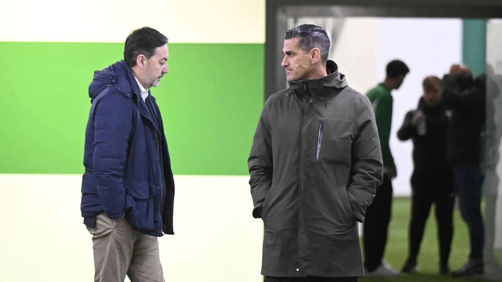 Monterrubio y Juanito, antes de la presentación de Trilli.