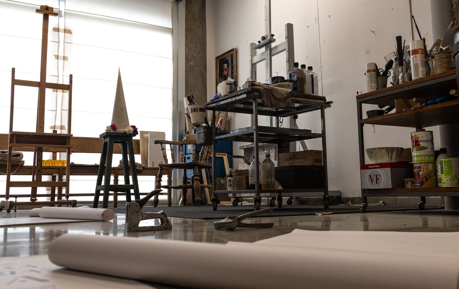 El estudio de pintura de Daniel Franca.