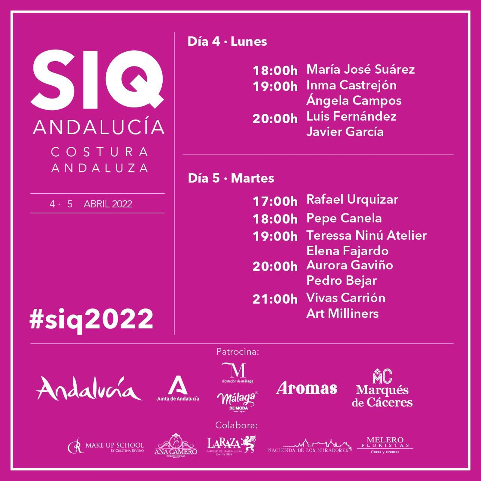 Calendario de desfiles de SIQ 2022.