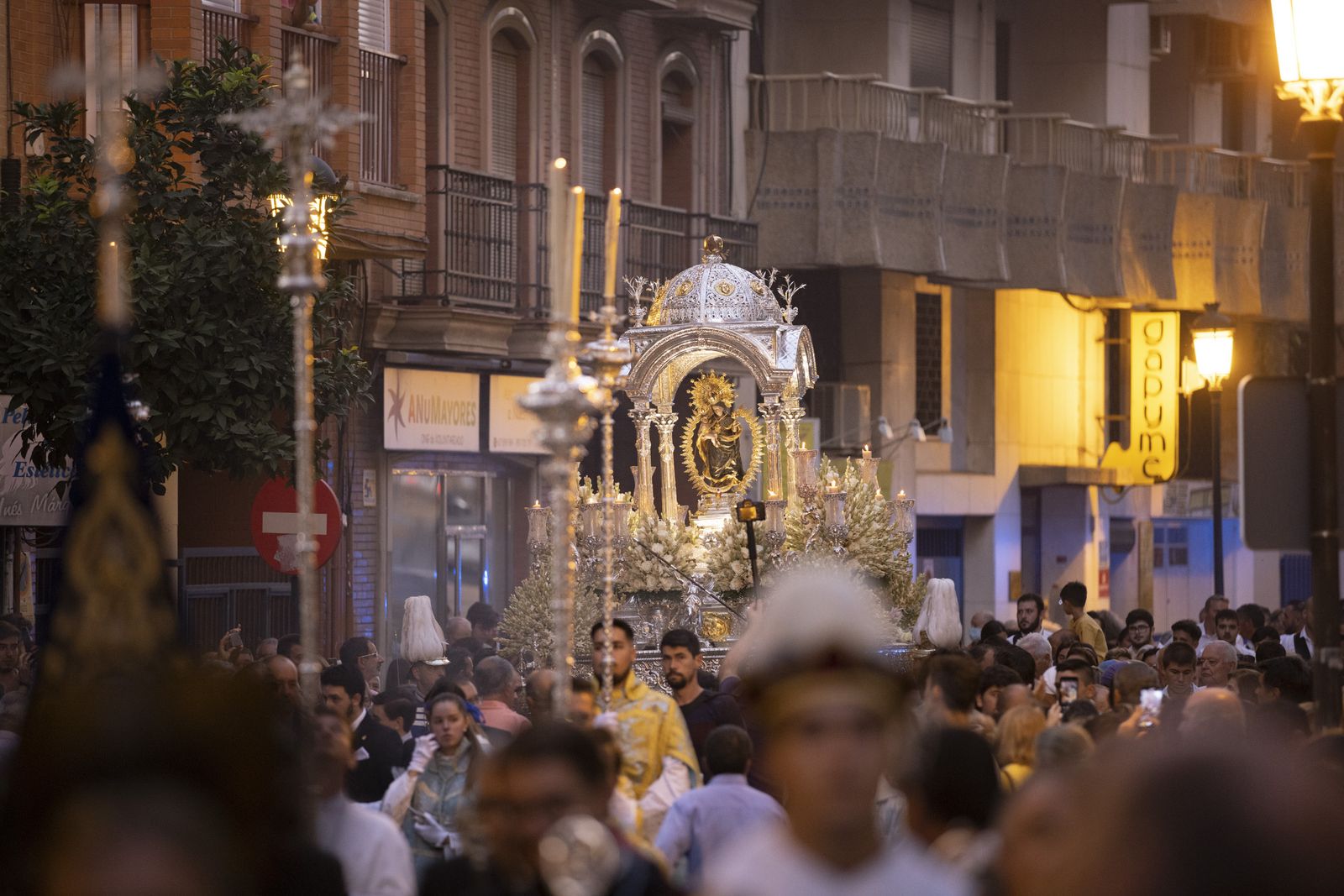 Imágenes de la procesión de la Virgen de la Cinta por el centro de la ciudad