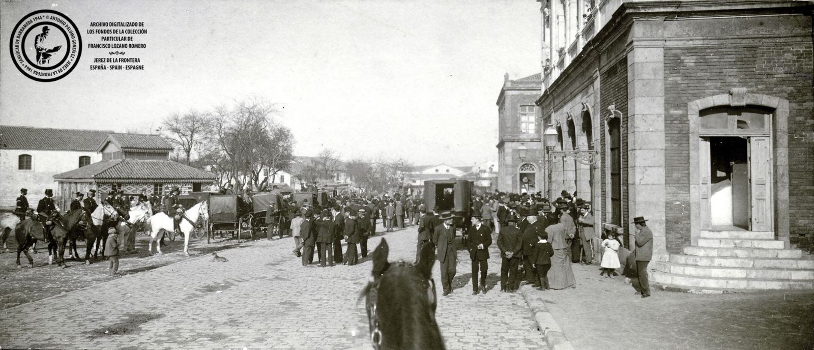Estación de ferrocarril de Jerez a finales del XIX  (colección de Francisco Lozano).