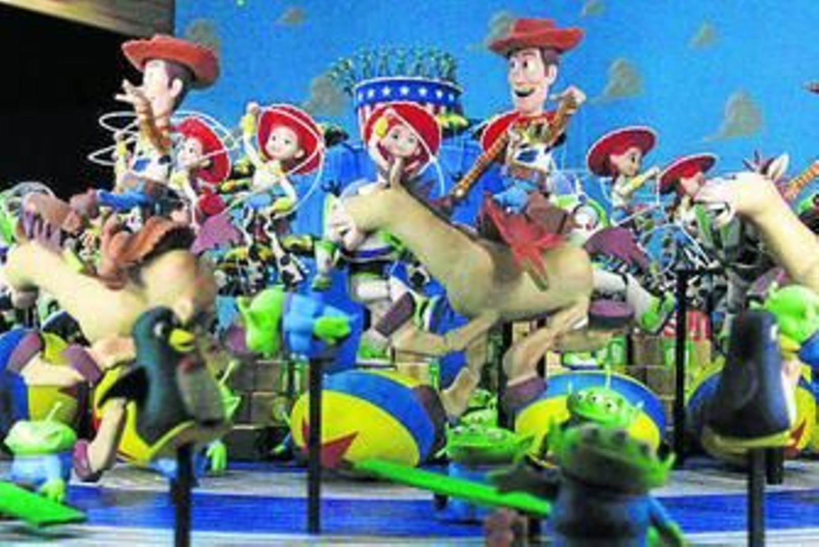 Woody y Perdigón, en la exposición de Madrid.