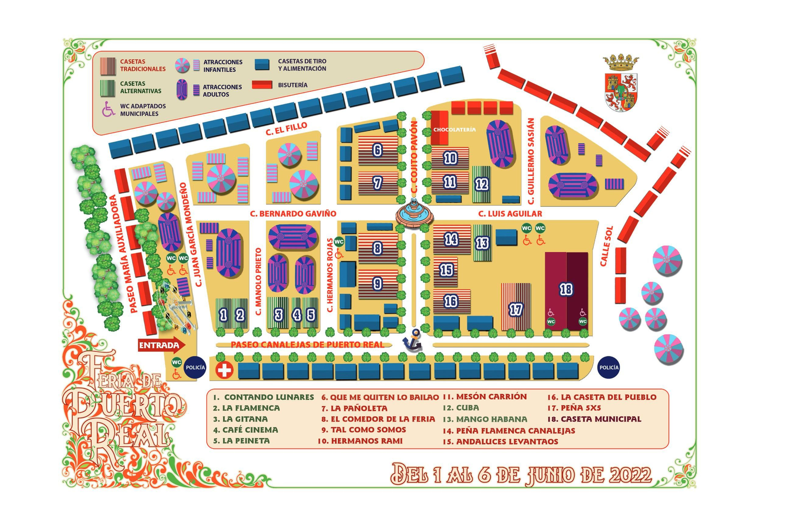 Plano de la Feria de Puerto Real 2022