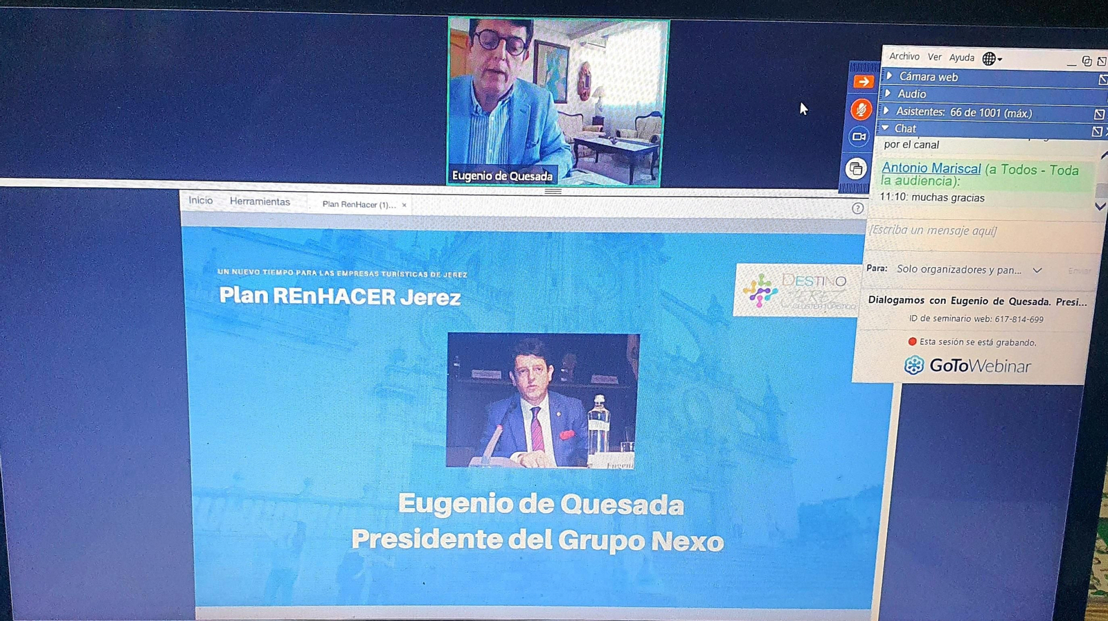 Imagen de la charla virtual que ha abierto el ciclo.