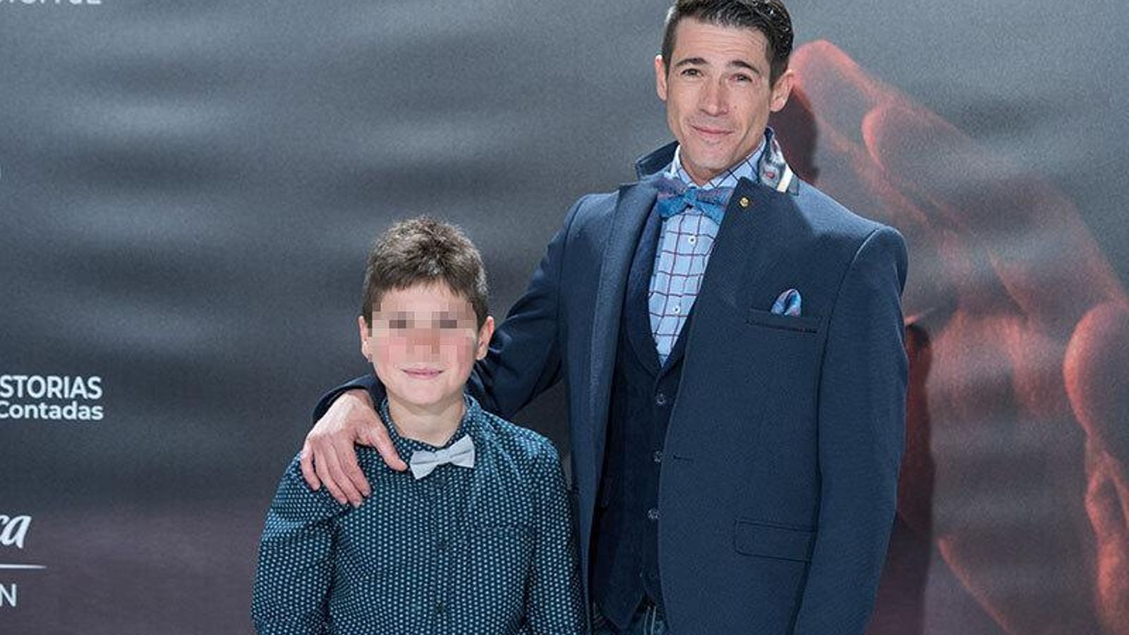 Con su hijo, 'Juanito', que ya tiene 13 años.